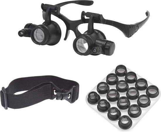Montaggio LED per Vergrootglasses con Lenti Interchangeabili e Illuminazione - Ideale per Gioiellieri e Riparazione di Orologi