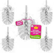 Set di spazzole per il water, 79 mm, set di spazzole per il water adatto per set di water Sam, spazzola per il water con set di spazzole, con adattatore in plastica, 5 pezzi, bianco