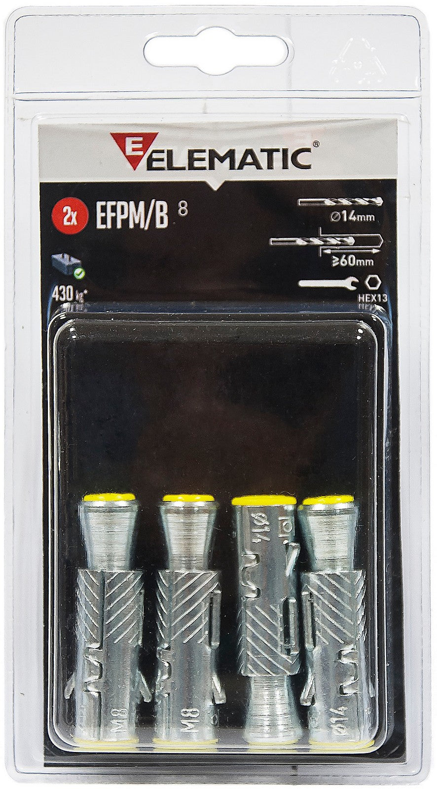 elematic blister tassello efpm/b 6 con vite 2 pz cod:ferx.13669