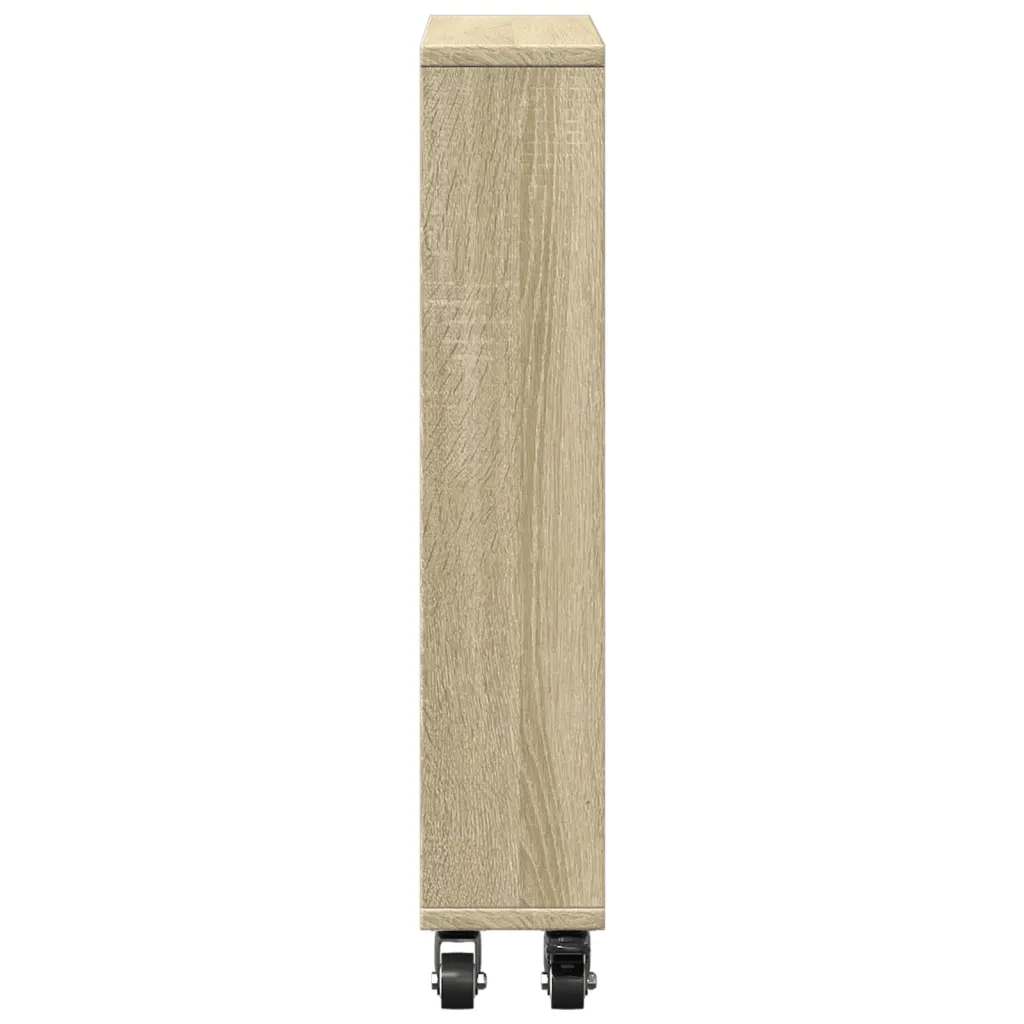 Carrello portaoggetti stretto in rovere Sonoma 48x13x68 cm in legno ingegnerizzato 855225