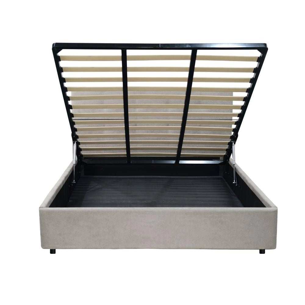 Letto Matrimoniale contenitore Ascoli 182x210x124H tessuto Enjoy tortora