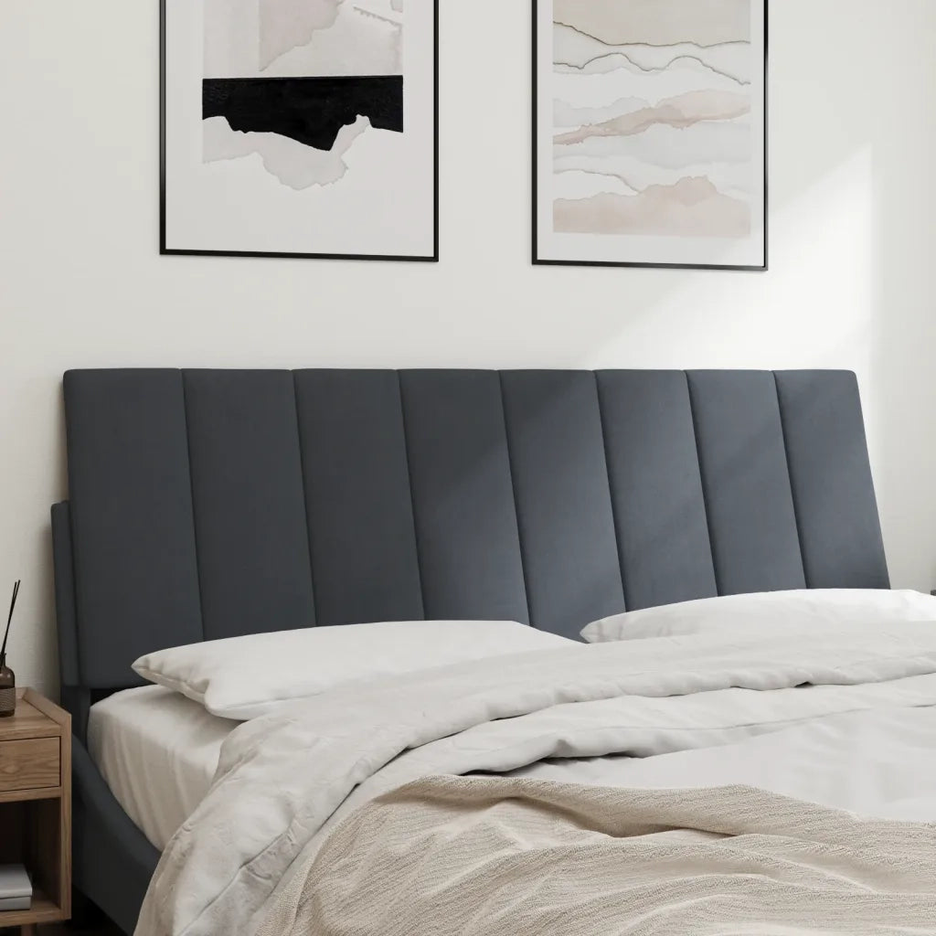 Cuscino Testiera Hanko Grigio Scuro 137 cm in Velluto 374667