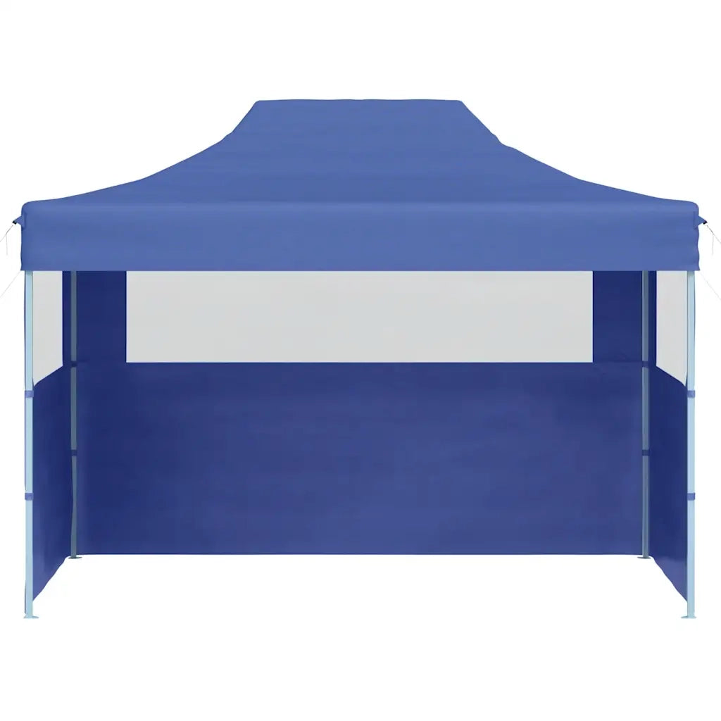 Gazebo Professionale Pieghevole con 3 Pareti 3x4m Acciaio Blu cod mxl 51347