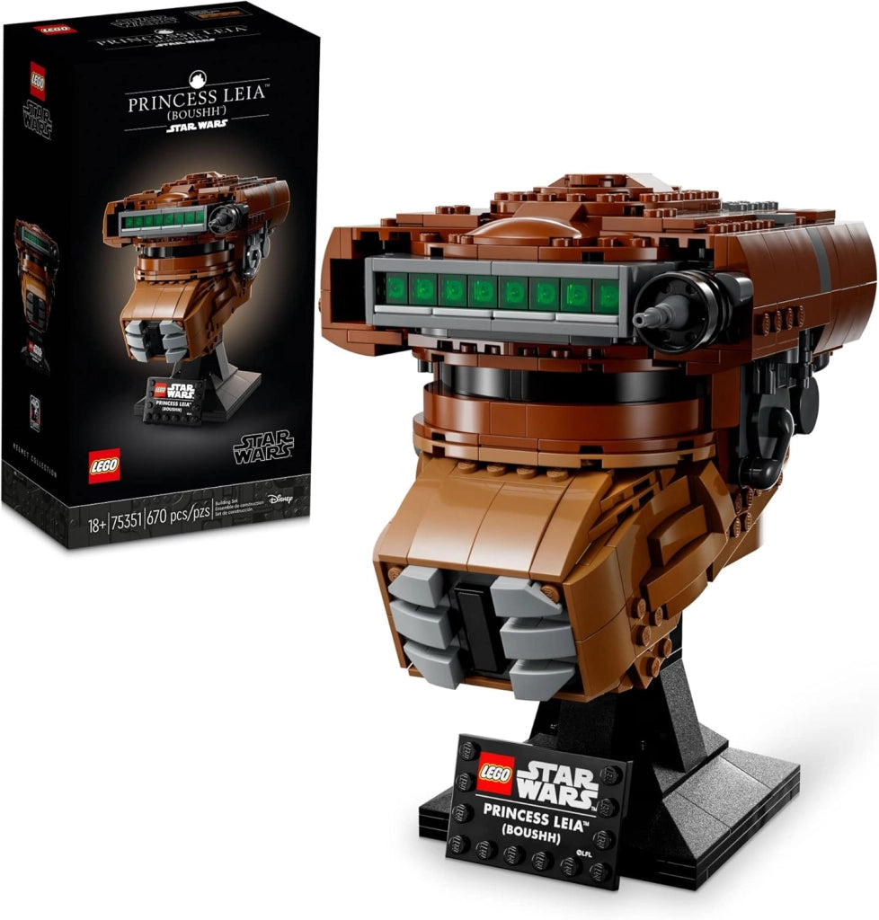 LEGO Star Wars Casco della Principessa Leia (Boushh) 75351 Festeggia Il 40° Anniversario di Una Scena Classica con Questo espositore costruibile da 18+ 670 Pezzi