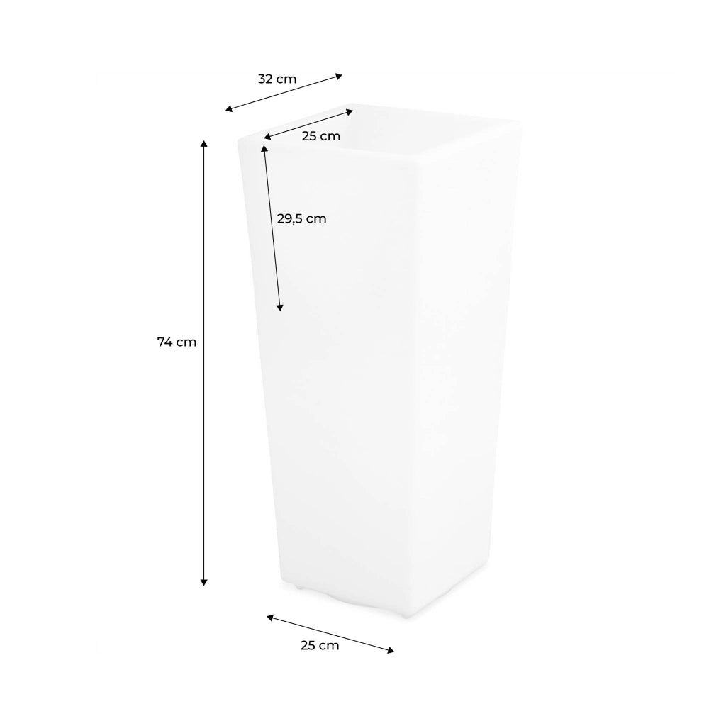 Vaso luminoso led colore bianco con batteria ricaricabile, multicolore