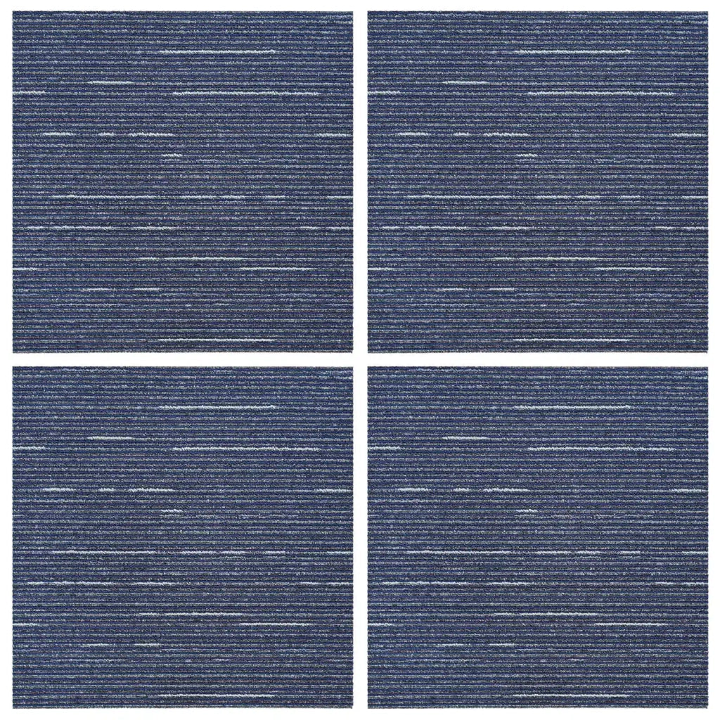 Piastrella per Tappeto Strisce Blu 50 x 50 cm 4 pz PP e Bitume CFW8972488