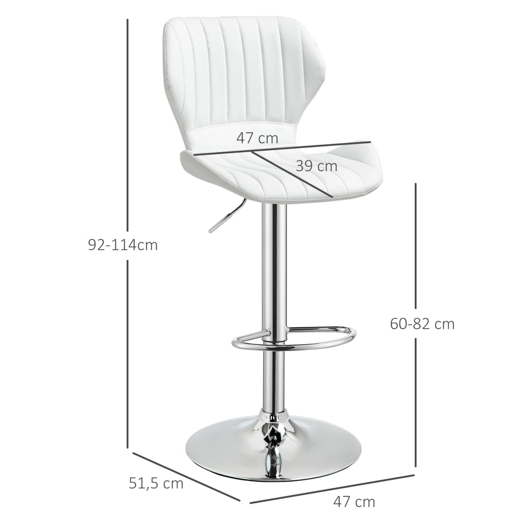 Sgabelli da Cucina Altos con Schienale e Struttura in Metallo ¨C Zephmum ¨C Bianco 47x51,5x92-114 cm
