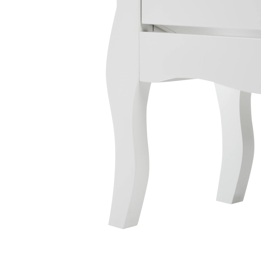 Scarpiera Bianca in MDF con Gambe Cabriolé Stile Shabby Chic Francese