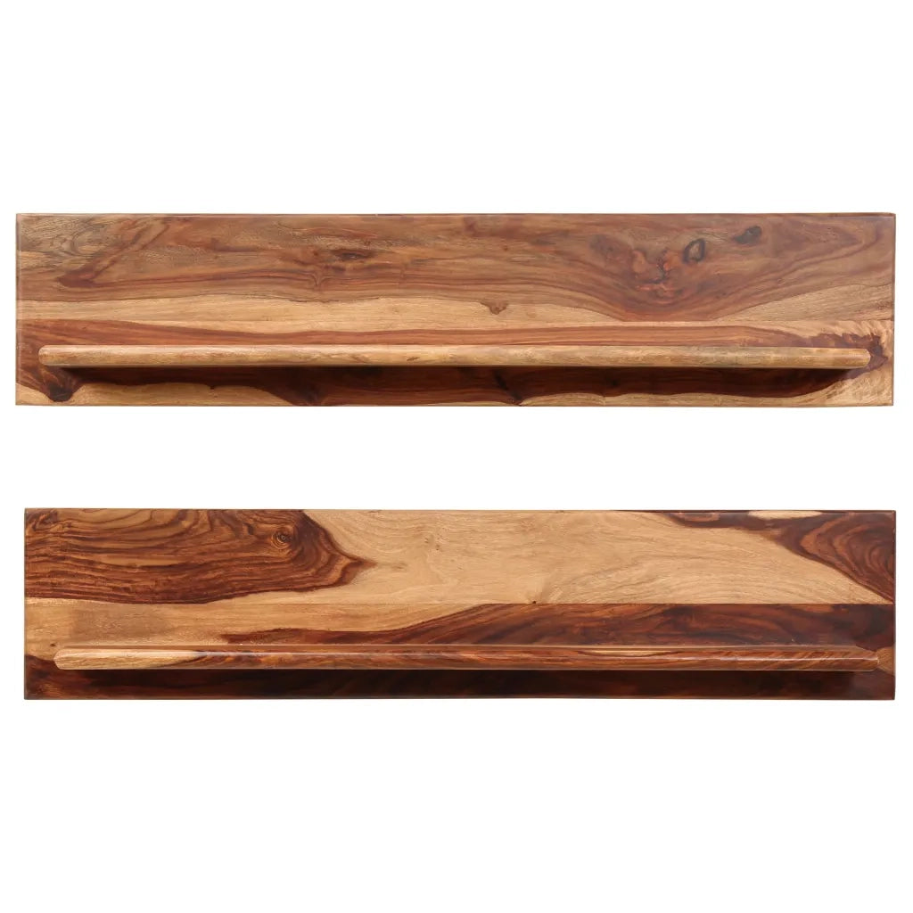Mensole 2 pz 118x26x20 cm in Legno Massello di Acacia