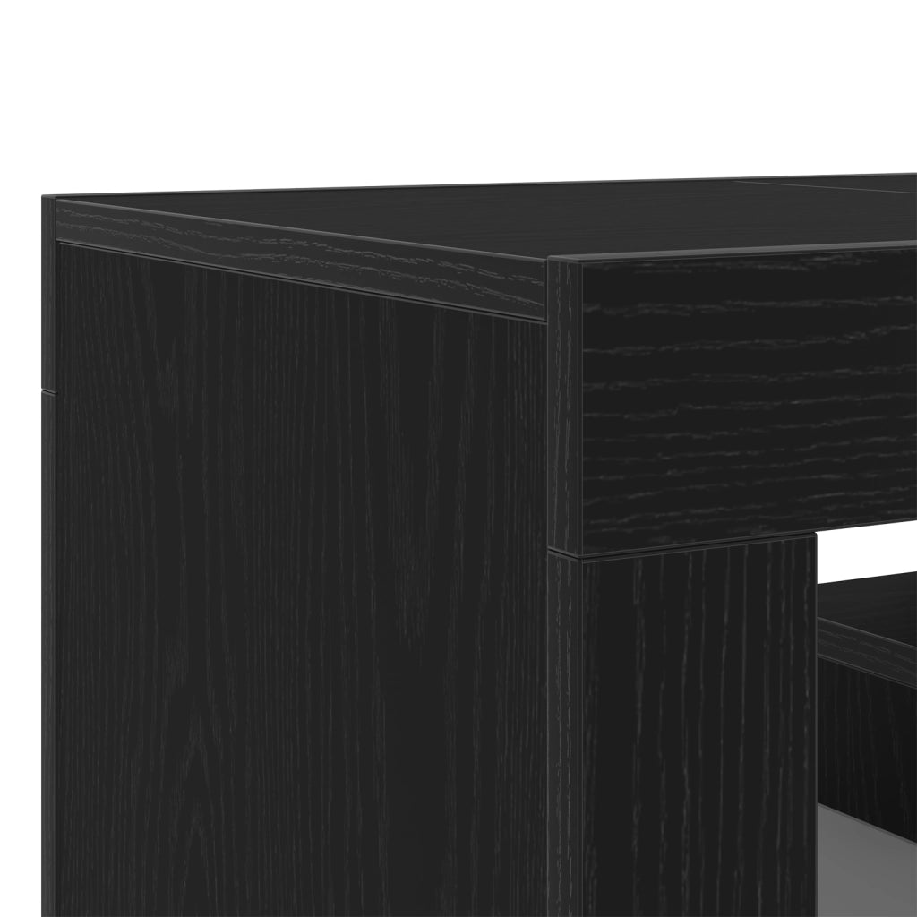 Mobile TV  con luci LED - Nero Rovere 120x35x40 cm