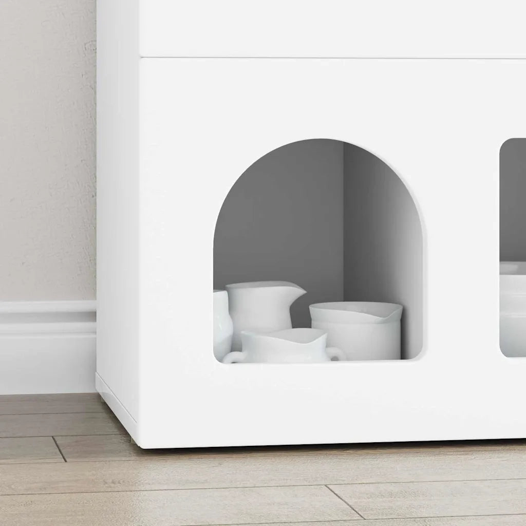 Credenza-Buffet-Armadio da cucina Bianco 80.5 x 35 x 59 cm Legno multistrato