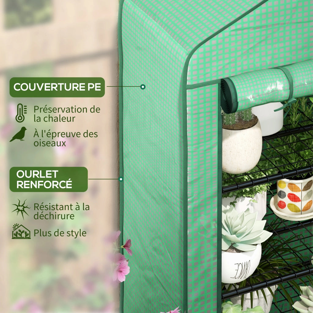 Serra da Giardino 4 Livelli ¨C zephmum ¨C Verde 90x49x160 cm Acciaio Galvanizzato