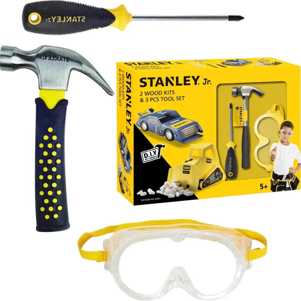 Set di Attrezzi per Bambini con 2 Veicoli fai da Te e 3 Strumenti