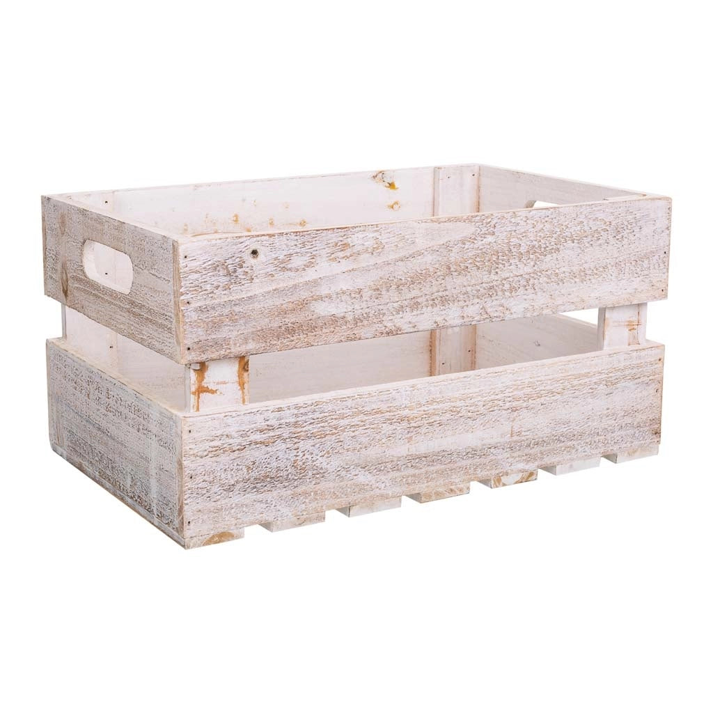 Set di 3 scatole in legno bianche