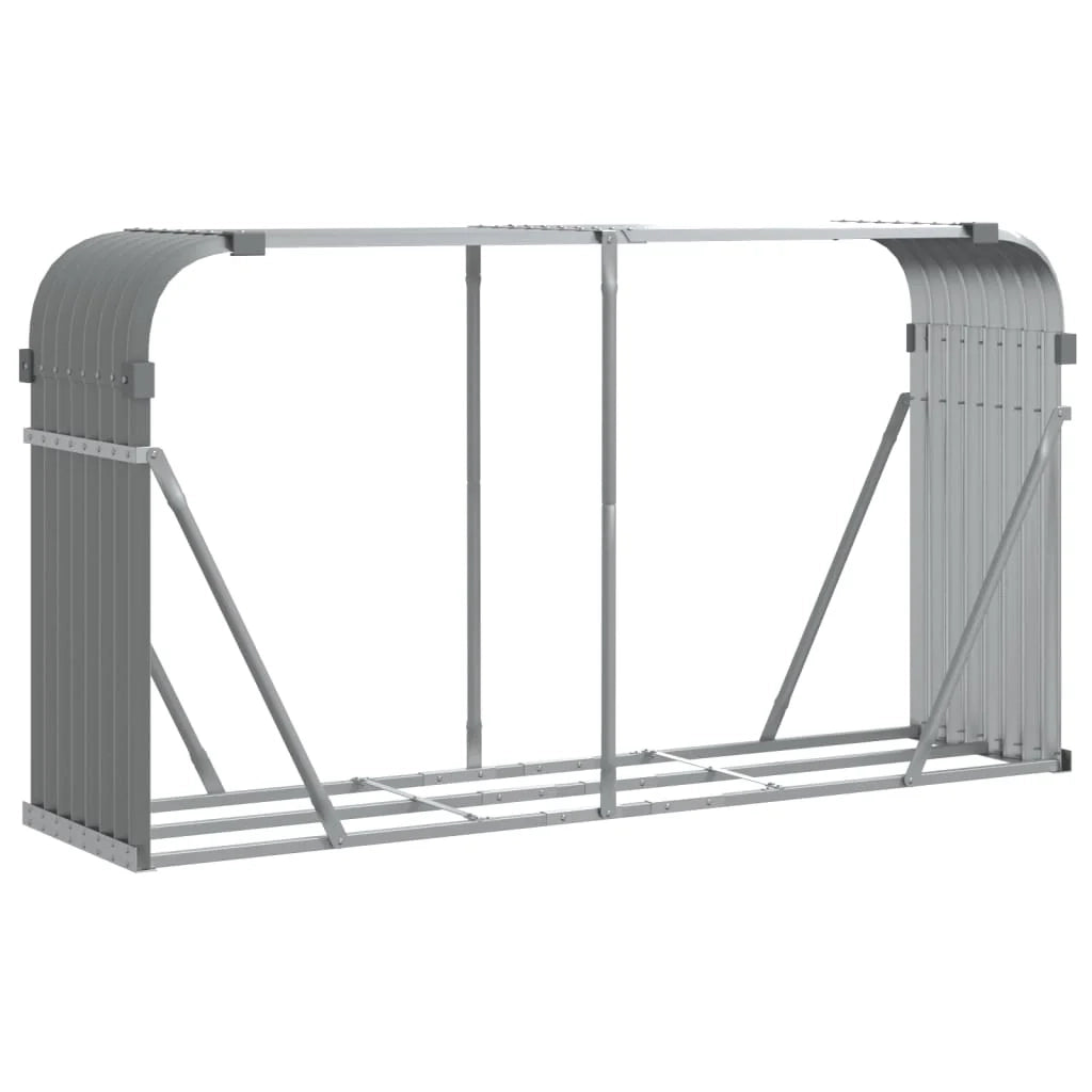 Portalegna chiaro 180 x 45 x 100 cm acciaio zincato grigio 02_0043811