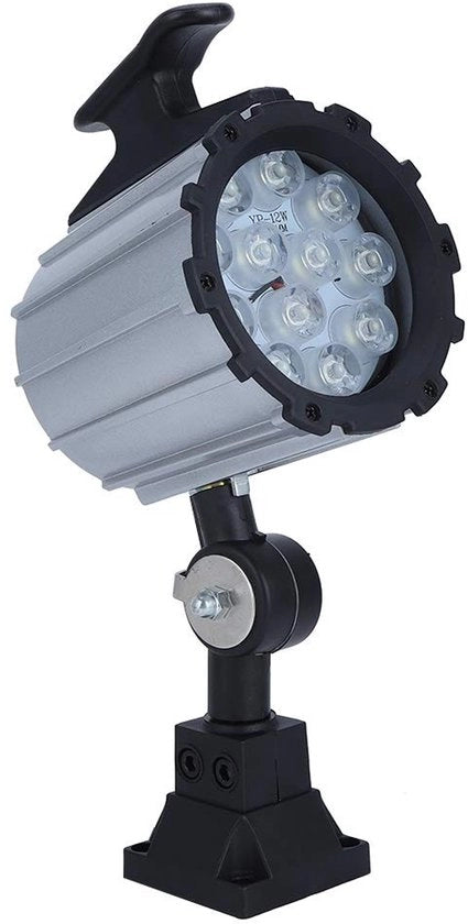 Lampada LED Portatile 12W - Impermeabile - Totale Altezza 29 cm - Illuminazione di Lavoro - Braccio Regolabile - Installazione Facile - Adatto per Esterno/Interno