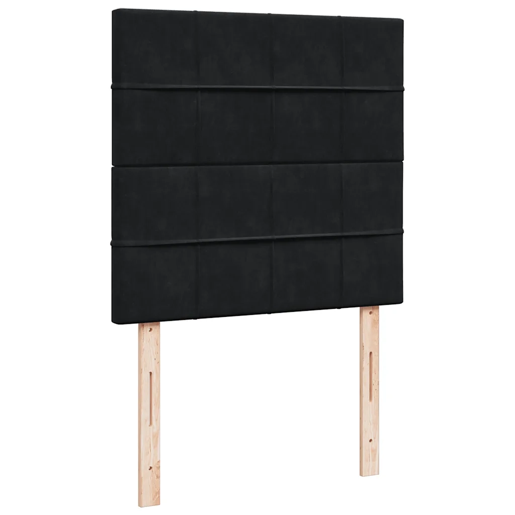 Giroletto a Molle con Materasso Nero 90x190 cm in Velluto