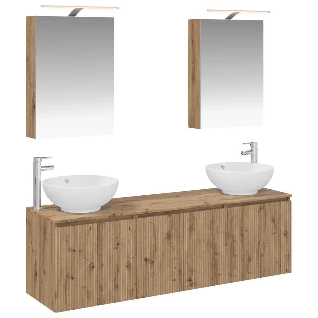 Set di Armadi da Bagno 5 pcs Rovere Artigianale 3406478