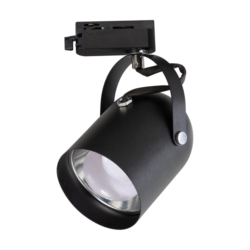 Faretto a binario 1F nero orientabile E27 15W Quber