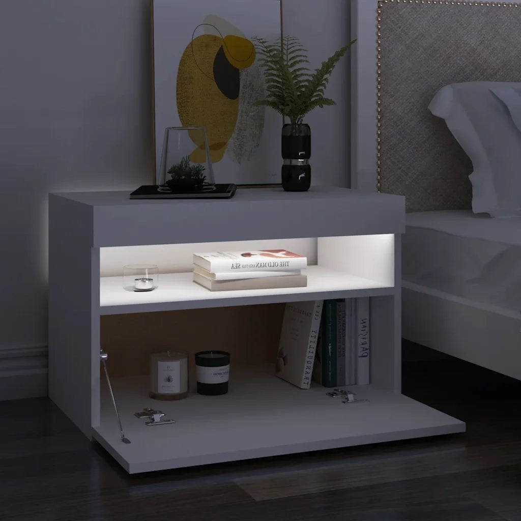 Mobile Porta TV con Luci LED-Mobile per TV-Credenza TV Bianco 60x35x40 cm