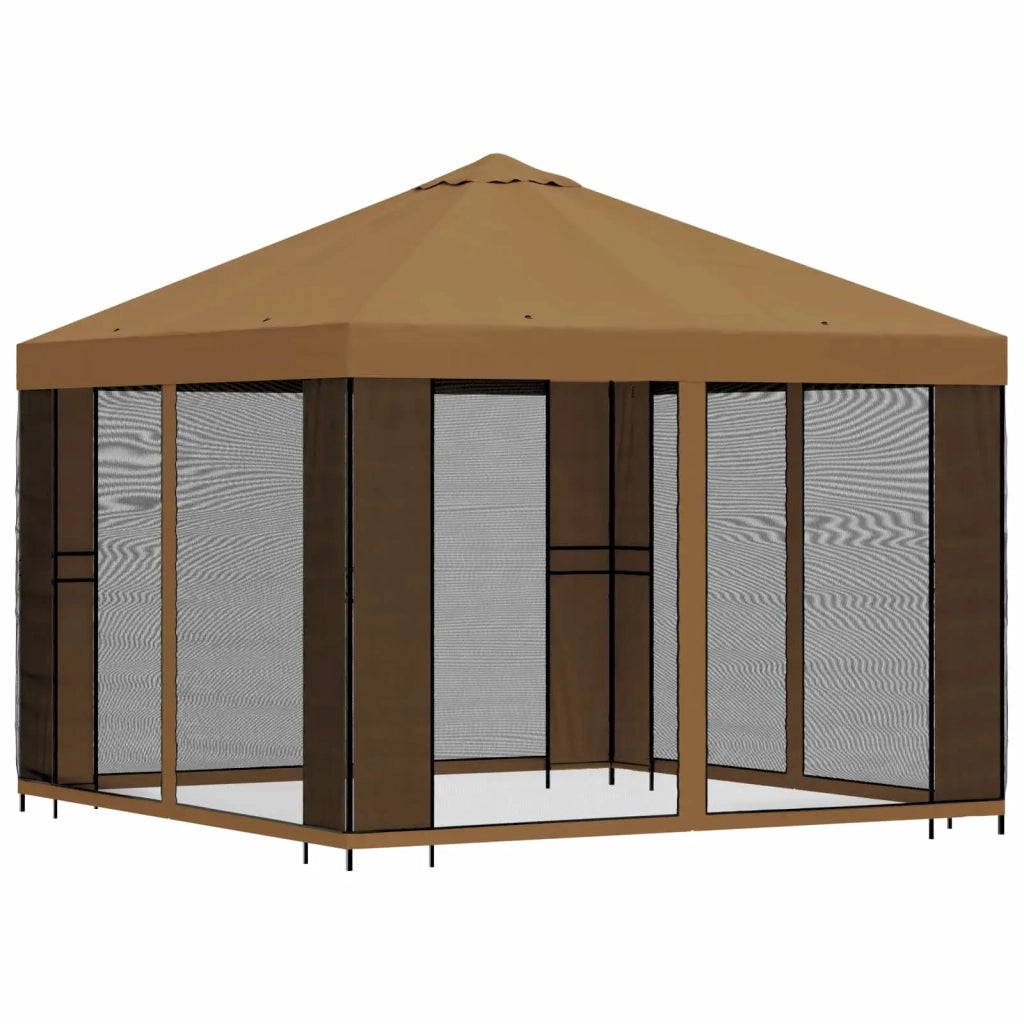Gazebo da giardino con pareti laterali 3 x 3 m Beige 900361