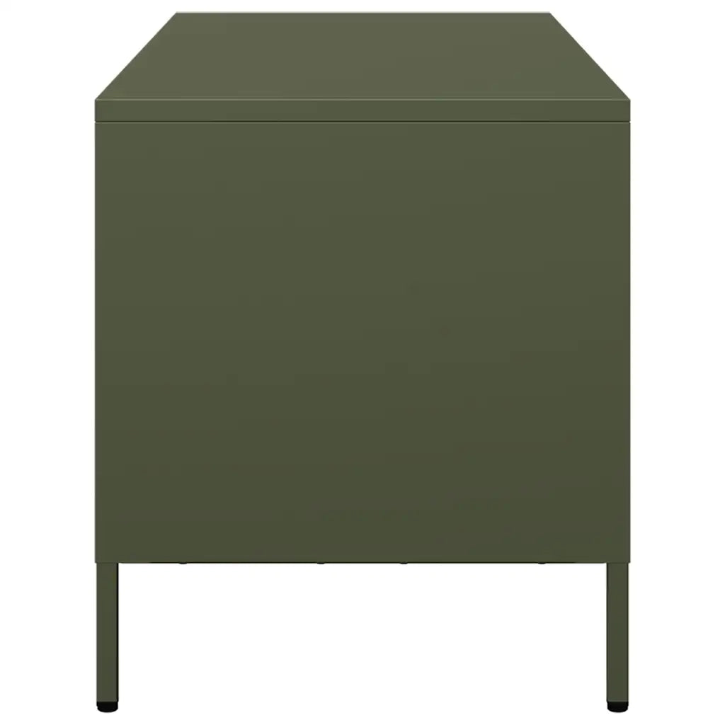 Mobile TV Verde Oliva 101,5x39x43,5cm Acciaio Laminato a Freddo 851230