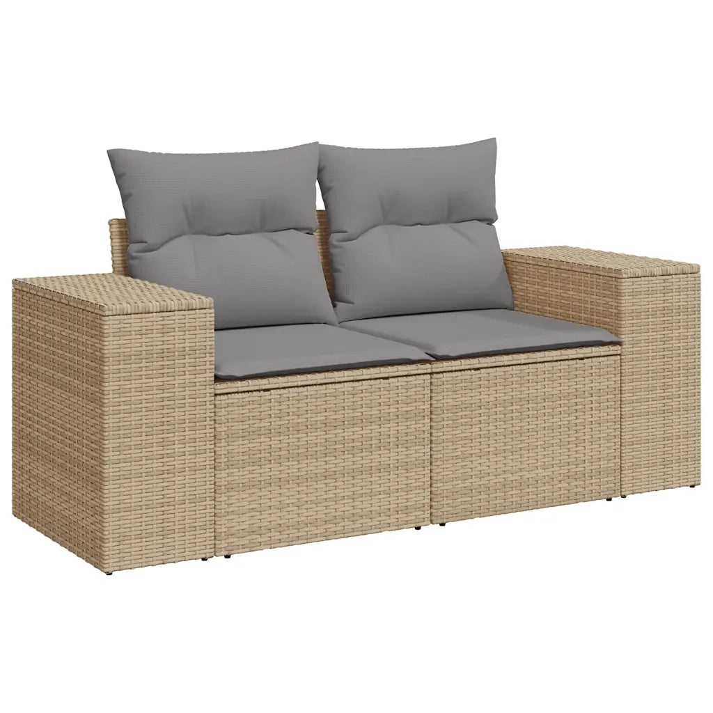 Set Divani da Giardino 7 pz con Cuscini Grigio in Polyrattan