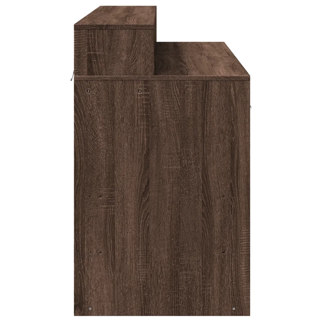 Scrivania con Luci LED Marrone Rovere 120x55x91 cm Multistrato