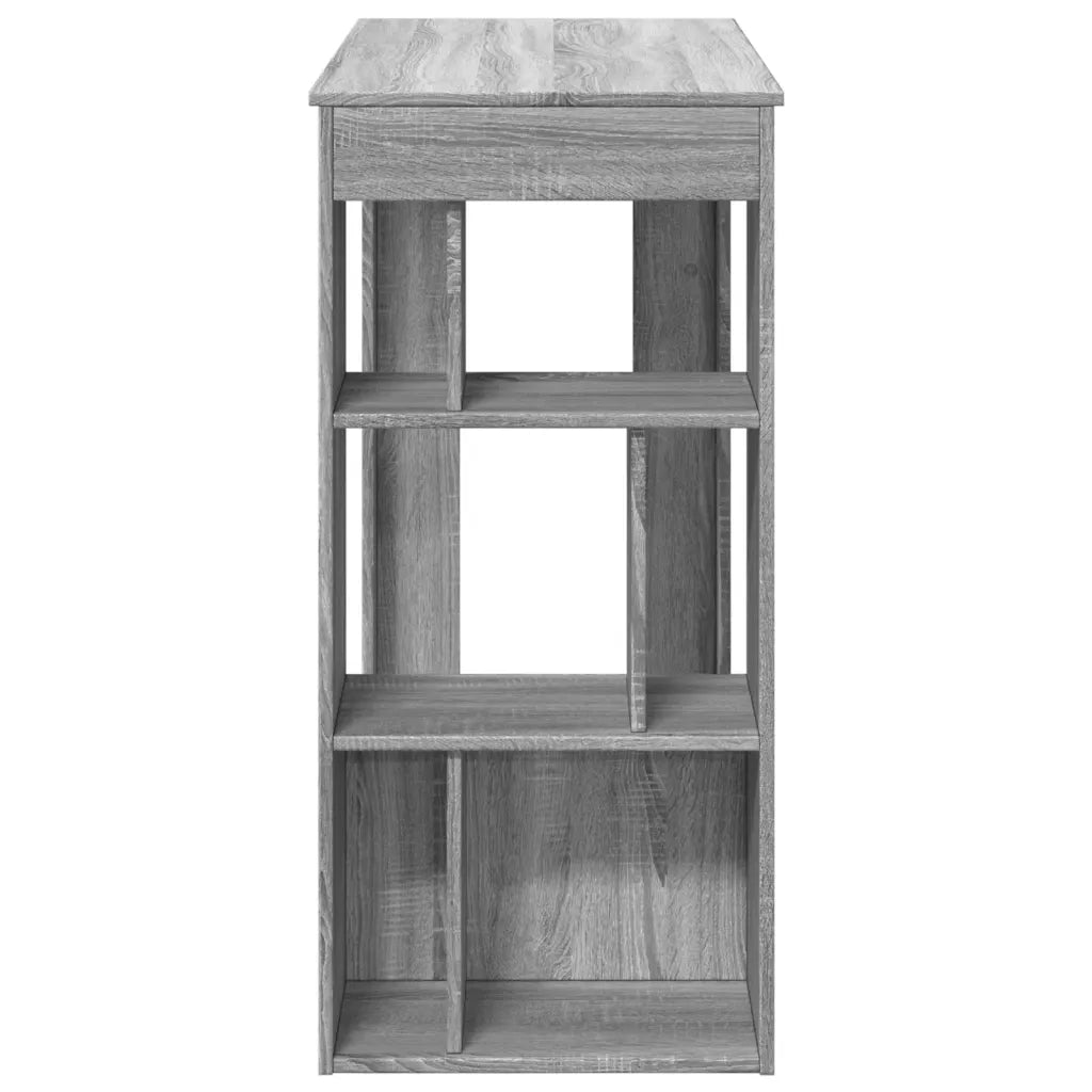 vidaXL Tavolo Bar con Rastrelliera Grigio 102x50x103,5 cm Multistrato