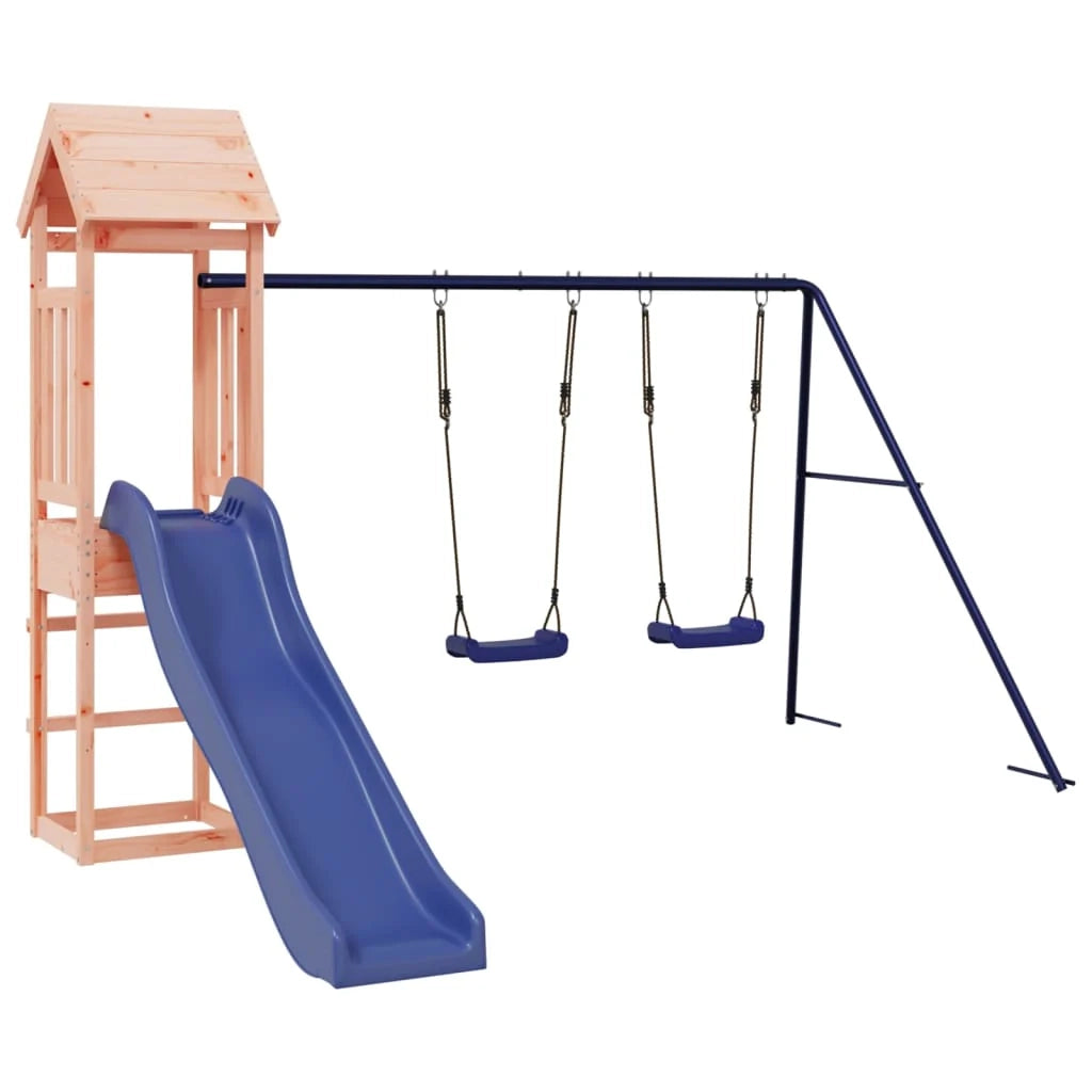 Altalena per parco giochi da esterno scivolo altalena robusta giochi da giardino 308 x 321 x 207 cm legno massello di abete Douglas 02_0004885