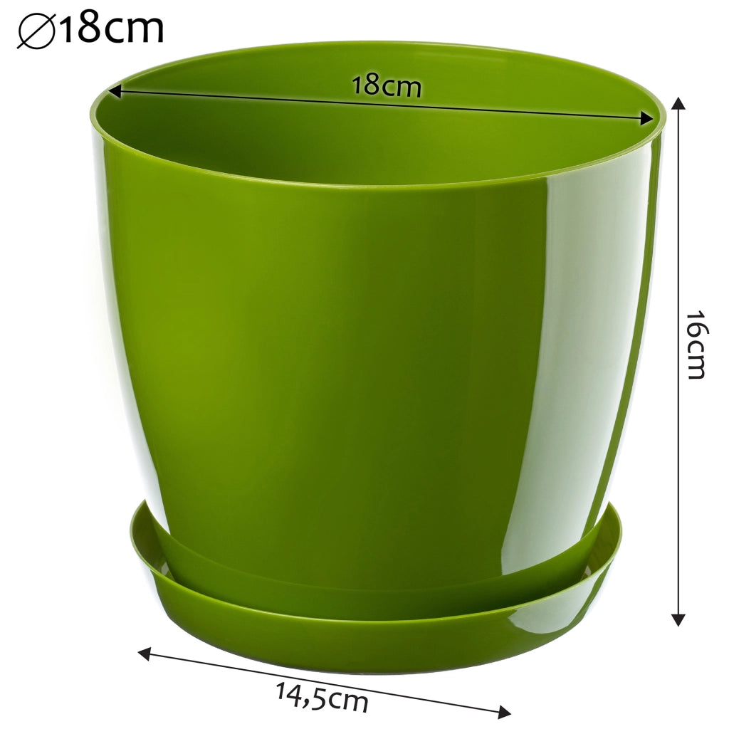 Vaso da fiori KADAX, coprivaso, 18 cm, supporto per fiori, plastica verde, 3 pezzi.