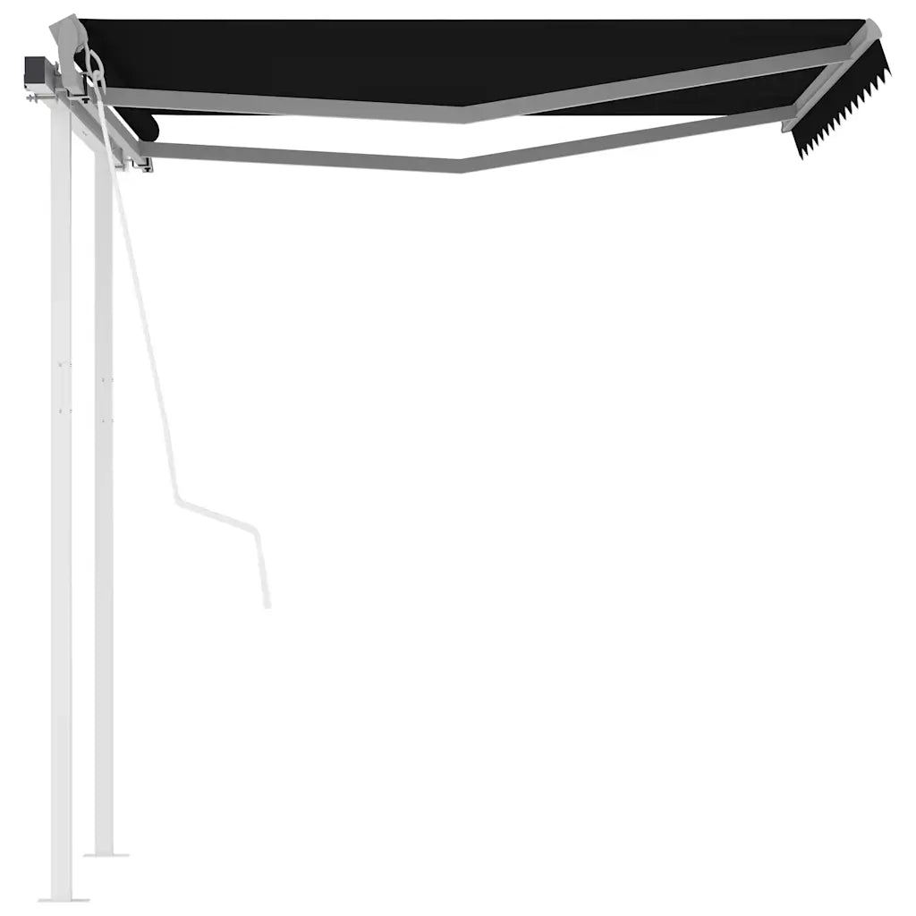 Tenda da Sole Retrattile Automatica con Pali 3,5x2,5m Antracite 3069929