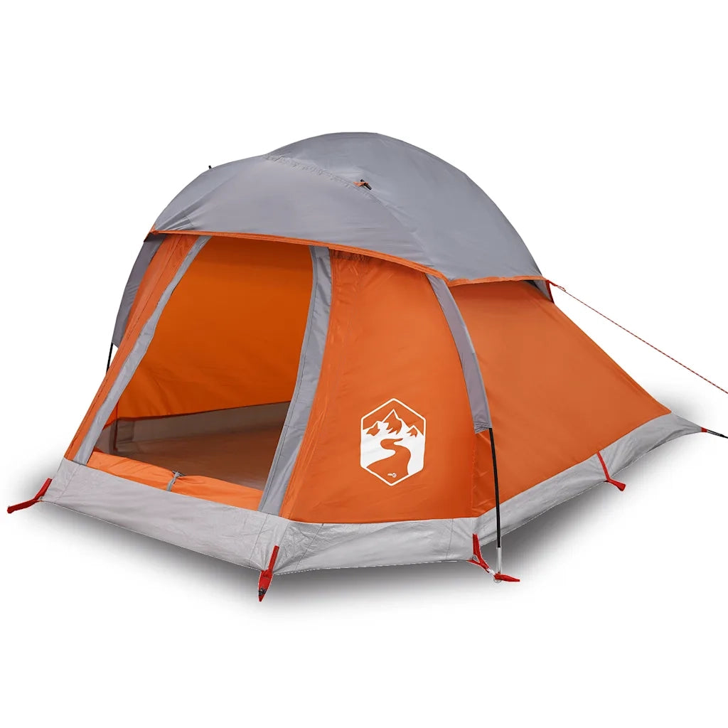 Tenda Campeggio a Cupola 1 Persona-Tenda per Escursionismo Grigia Arancione Impermeabile