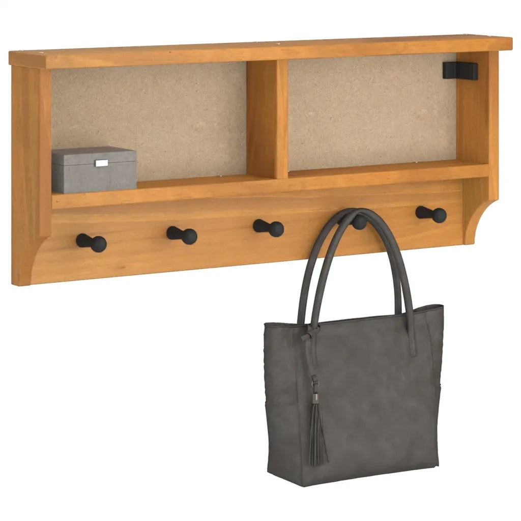 Appendiabiti da Parete SANDNES 87x12x35 cm in Legno di Pino