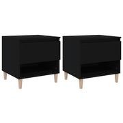 Set di 2 Comodini | Armadio da Notte | Mobiletto da notte Neri 50x46x50 cm in Legno Multistrato