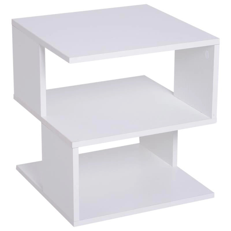 TAVOLINO SALOTTO DESIGN MODERNO 2 RIPIANI DESIGN MODERNO LEGNO BIANCO