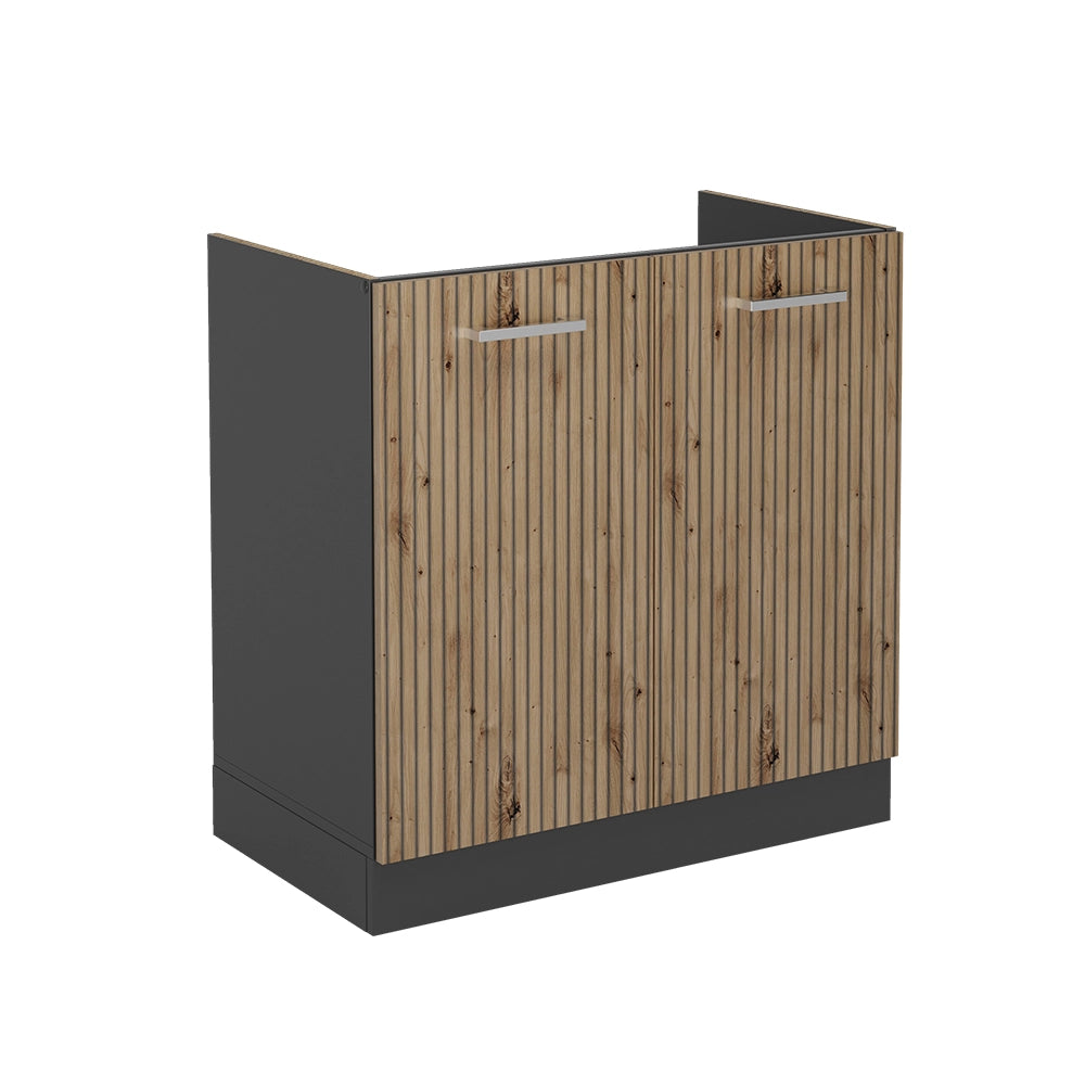 Vicco Mobile lavello cucina Rovere artigianale 80 cm senza piano di lavoro