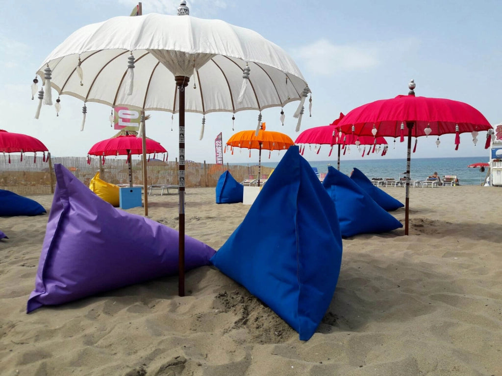 Poltrona a Sacco Pouf Sdraio in Acrilico Pomodone Milk Blu