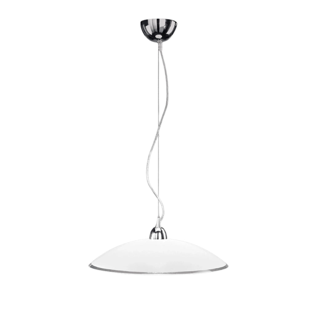 Sospensione Contemporanea Skirt Metallo Vetro Bianco 1 Luce E27 Ip20 D45