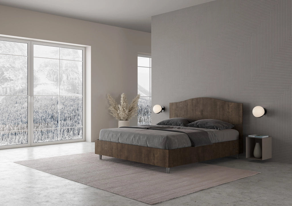 BS COM Letto matrimoniale con rete 160x200 noce
