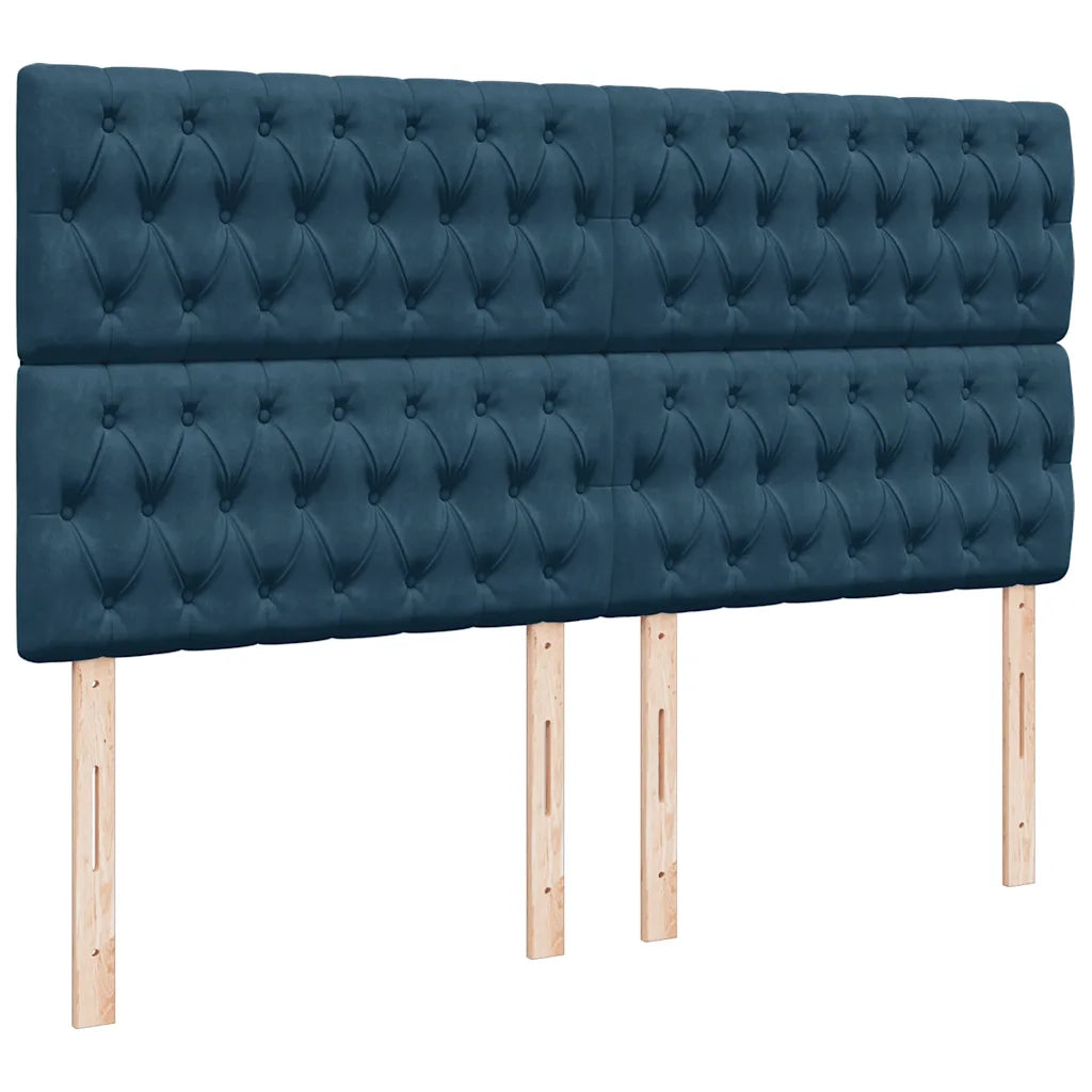 Giroletto a Molle con Materasso Blu Scuro 180x200 cm in Velluto 3292416