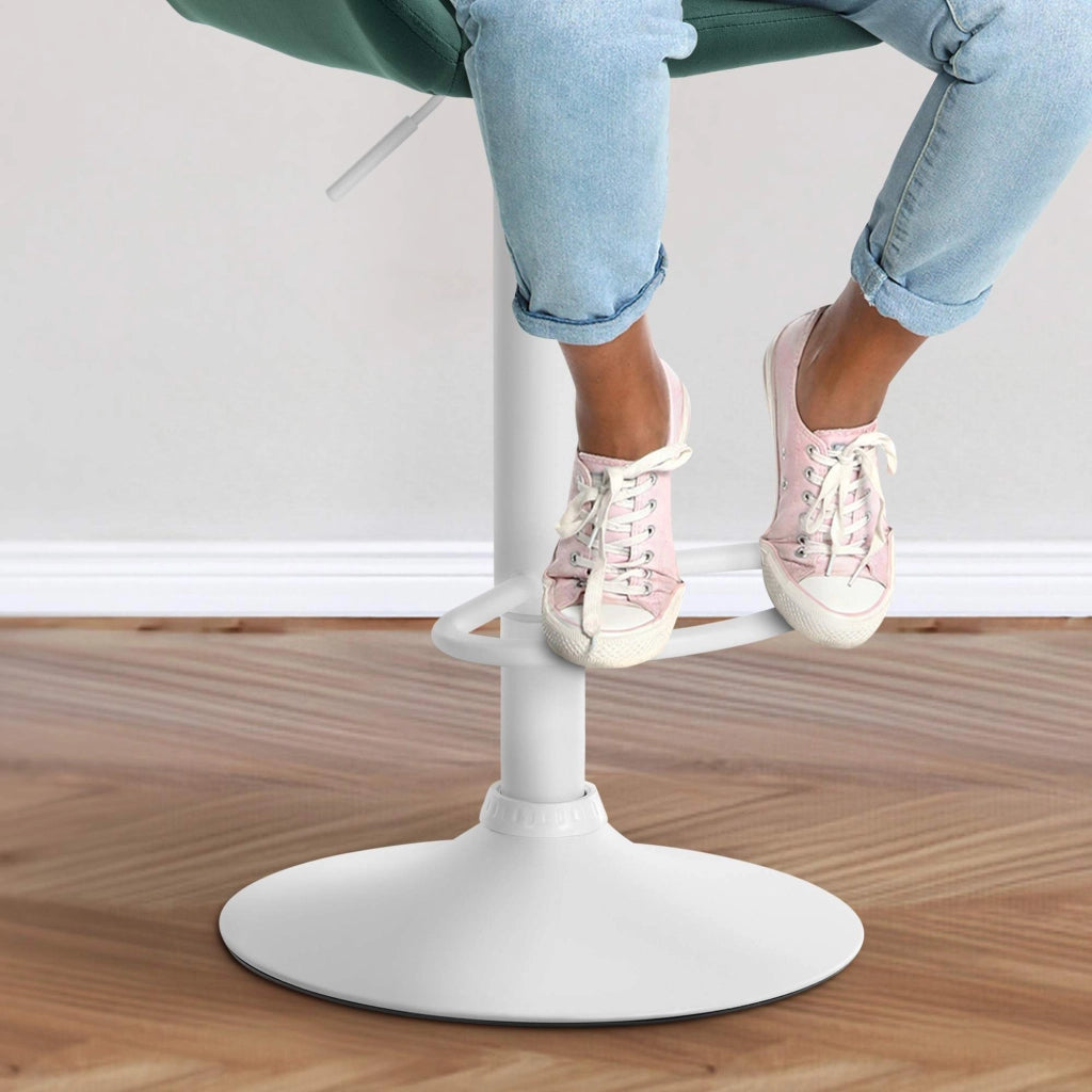 Sgabello Braga in velluto Verde scuro,bianco