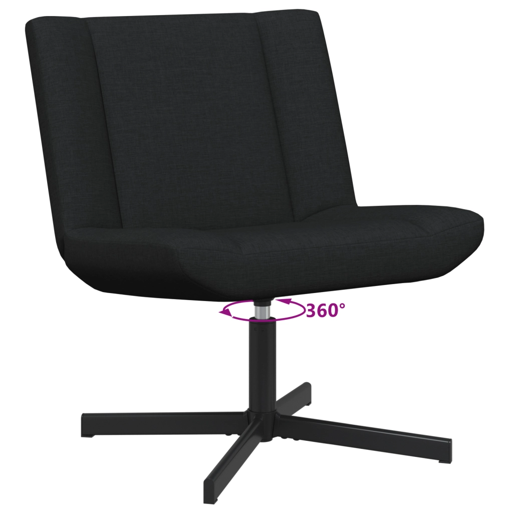Sedia Girevole Nera Tessuto, Metallo Standard Girevole