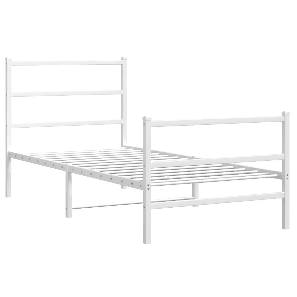 Giroletto con Testiera e Pediera Metallo Bianco 90x190 cmcod mxl 134523