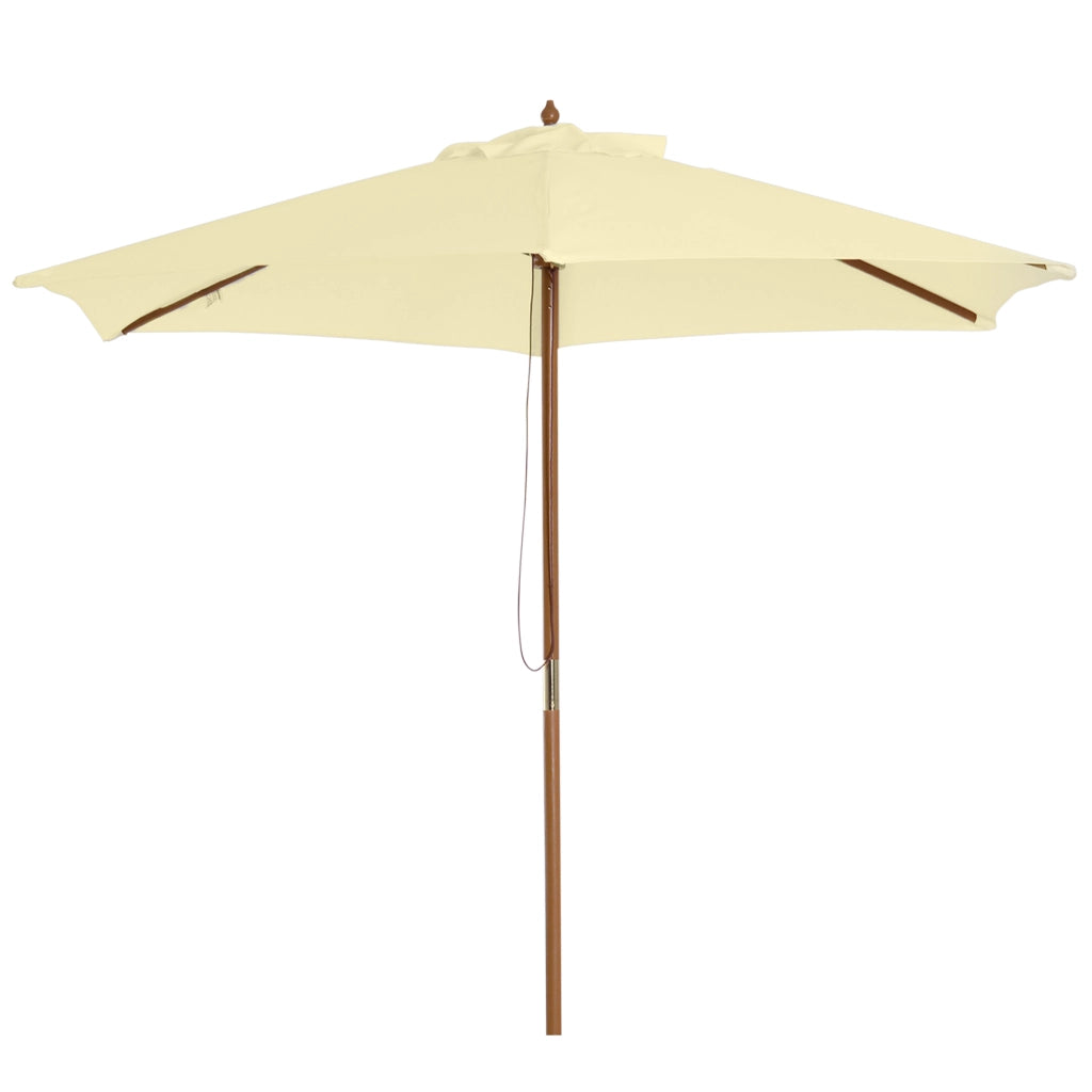 Ombrellone da Giardino 2.5x2.3 m ¨C zephmum ¨C Legno e Poliestere, Beige