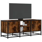 Mobile TV multimediale scaffale TV credenza mobile TV sala da pranzo soggiorno camera da letto rovere affumicato 100 x 35 x 41 cm legno ingegnerizzato e metallo marrone 02_0027268