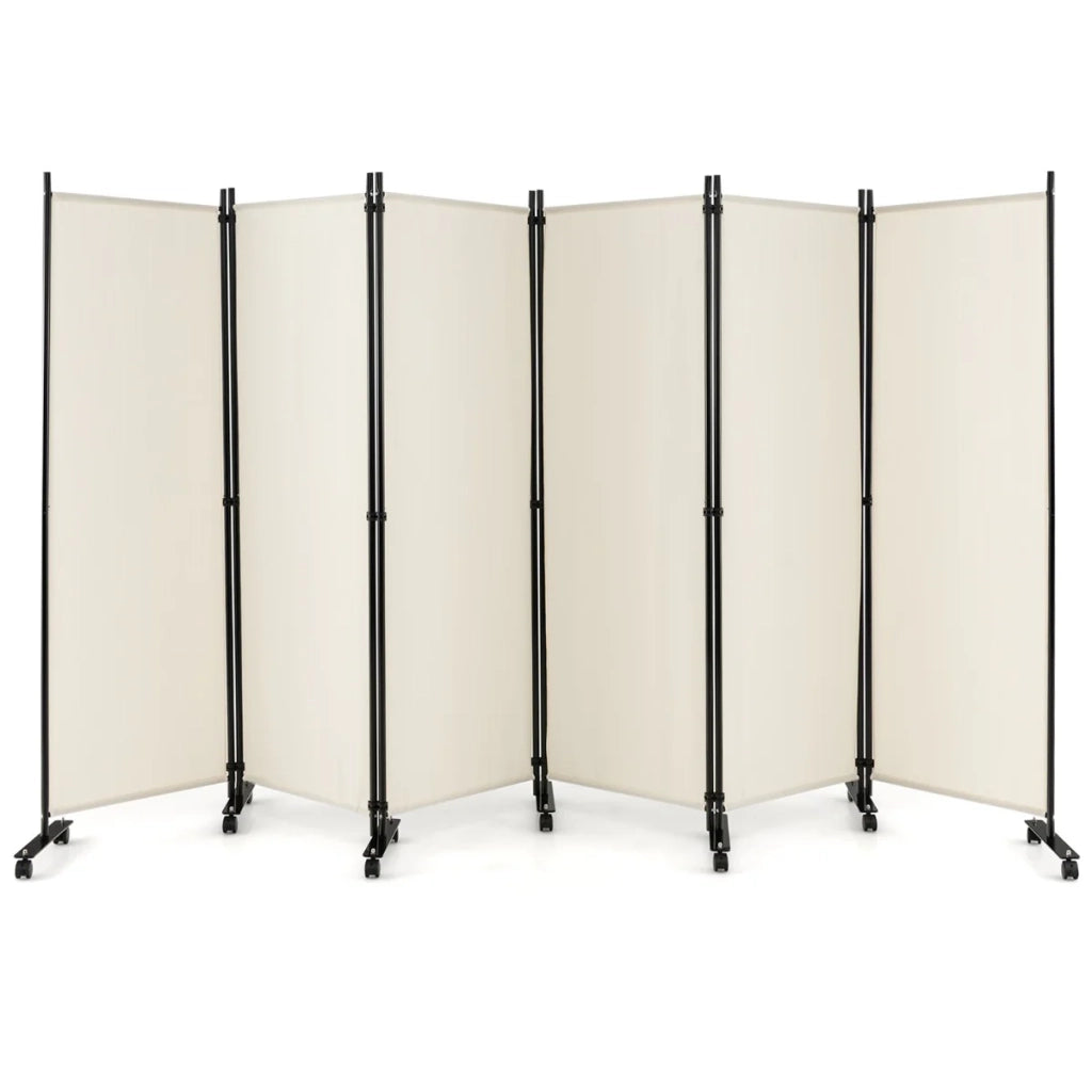 Paravento avvolgibile 334,5 x 30 x 172 cm protezione dalla vista facile da spostare design moderno poliestere beige 20_0013045