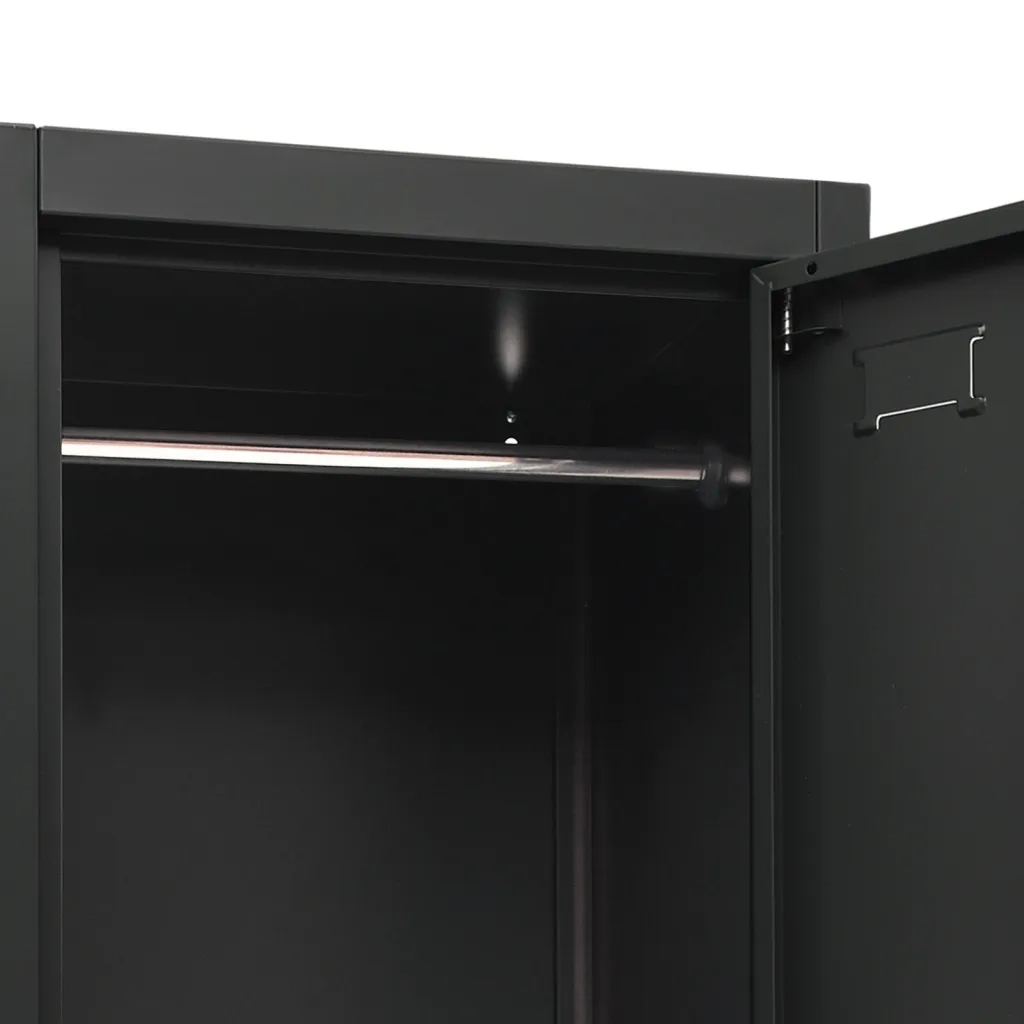 Armadietto moderno con scomparti adatto per scuola o ufficio 38 x 45 x 180 cm acciaio antracite 02_0046995
