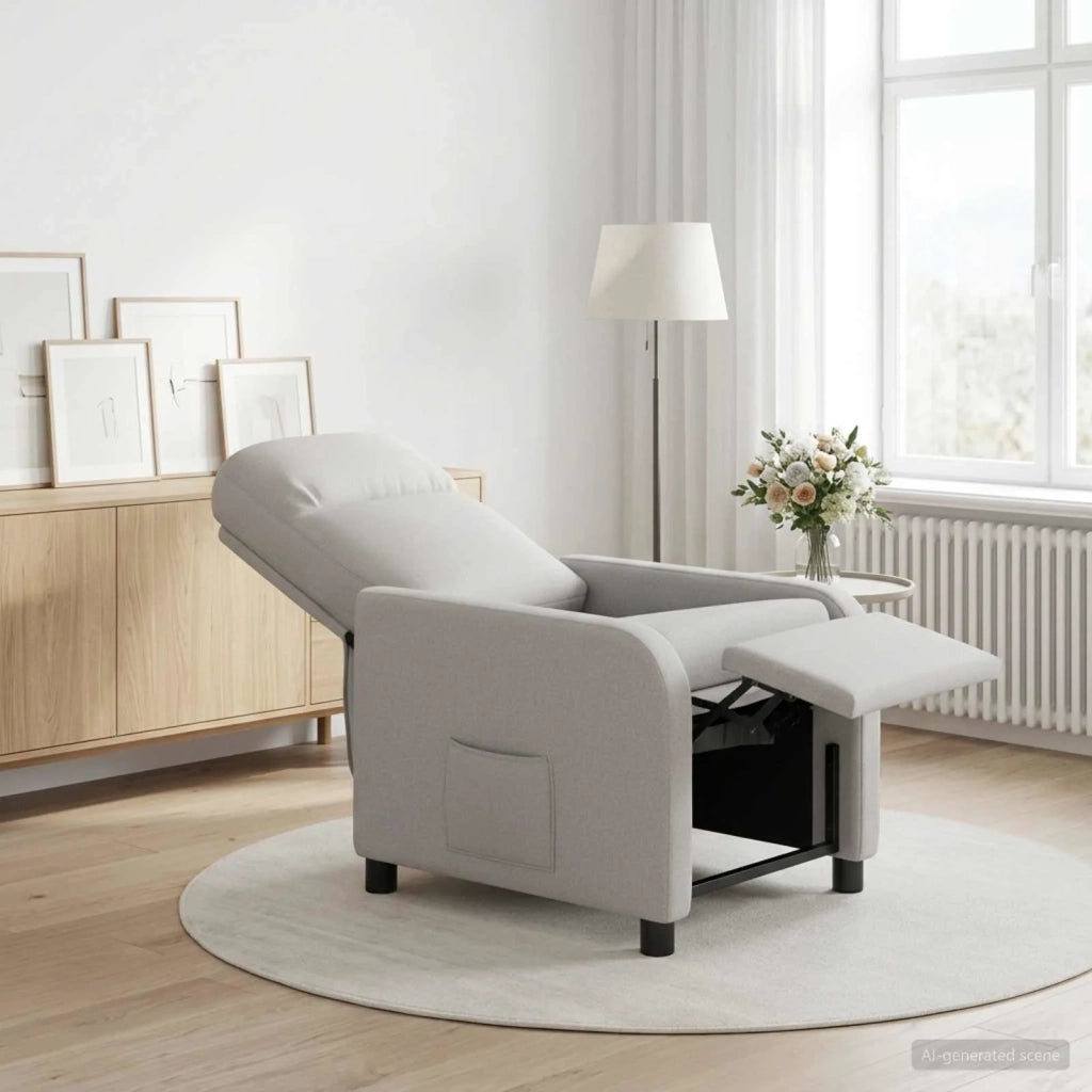 Divano Sedia-Poltrona reclinabile Grigio Nuvola Tessuto 688554