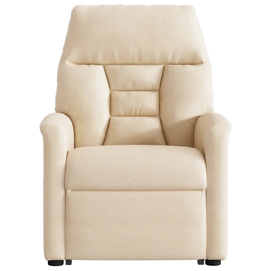 Poltrona Alzapersona Reclinabile Beige in Tessuto Microfibra 3303092